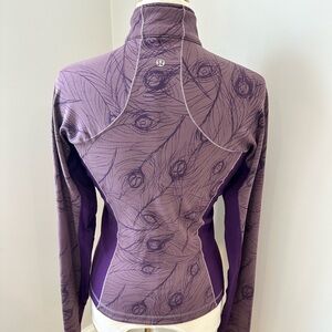 Lululemon Define Zip Up Jacket Purple Peacock Feather Pattern